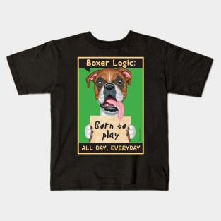 Boxer dog with mud on paws Kids T-Shirt